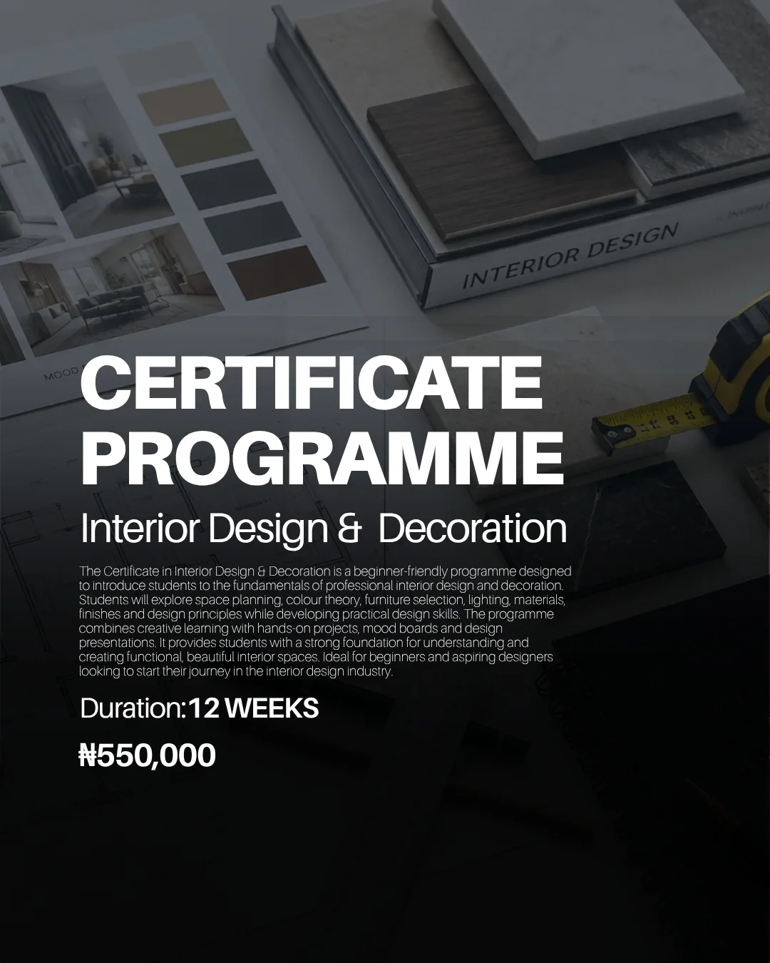 Certificate in Interior Design & Decoration programme information